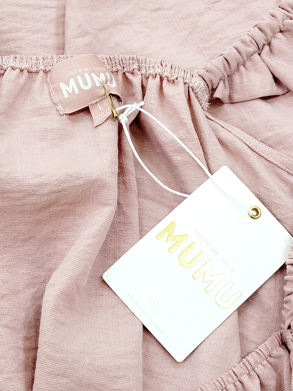 NWT Show Me Your MuMu Mauve Pink Ruffle Flutter Shoulder Tank Top Large - Picture 6 of 10